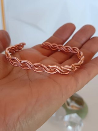 Pulsera cobre ajustable trenzada
