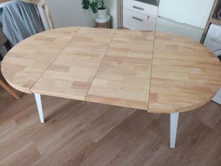 Mesa de comedor extensible redonda madera y metal