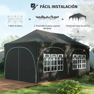 Carpa Plegable 6x3m con 6 Laterales