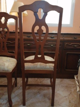 Conjunto de 6 sillas de comedor, asiento 45x40cm