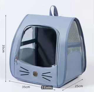 Mochila transportín gato transparente amarilla