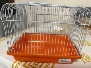 Jaula para hámster con bandeja naranja
