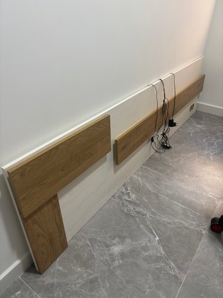 Cabecero de cama madera y blanco como nuevo