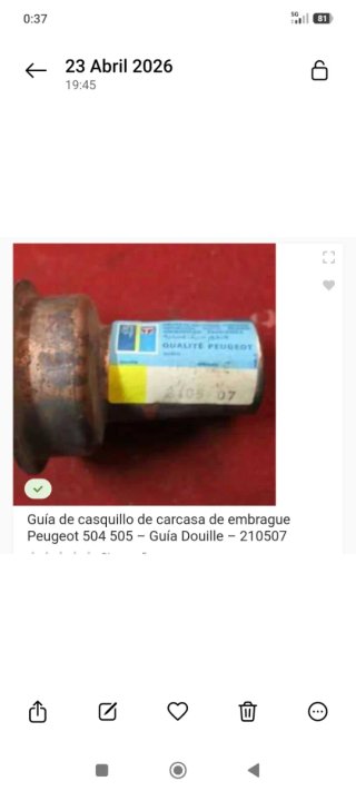 Casquillo Embrague Peugeot 504/505