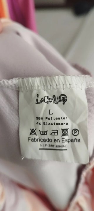 Vestido LCMA9 Talla L Naranja y Rosa