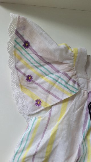 Vestido y braguita de bebé 24 meses a rayas.