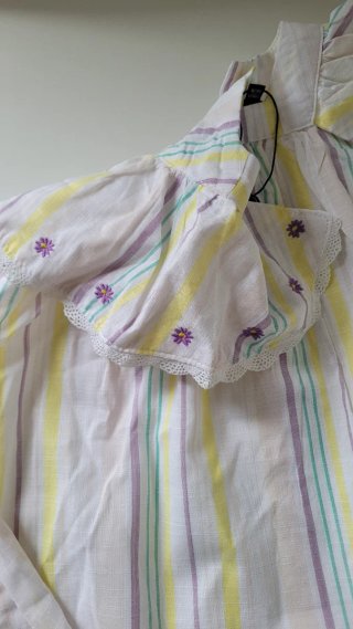 Vestido y braguita de bebé 24 meses a rayas.