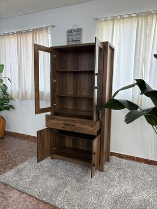 Vitrina madera y cristal marrón