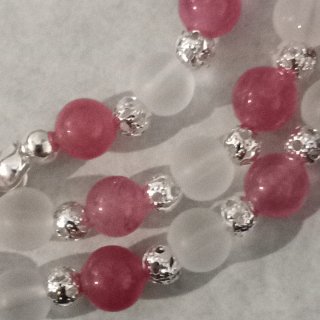 Collana Quarzo Fragola, Ialino e Acciaio