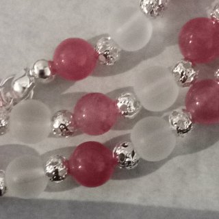 Collana Quarzo Fragola, Ialino e Acciaio