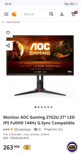 Monitor AOC Gaming 27 144Hz