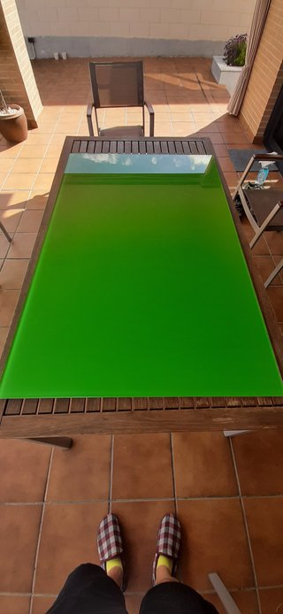 Cristal templado para mesa, VERDE