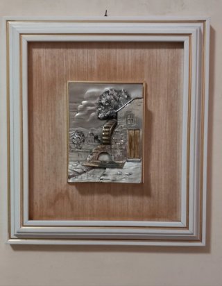 Quadro in argento a basso rilievo