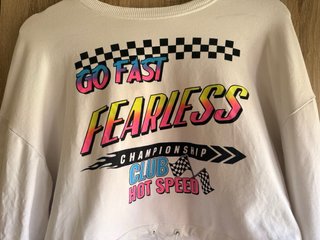 Sudadera blanca con estampado Go Fast