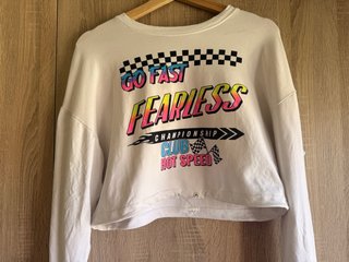 Sudadera blanca con estampado Go Fast