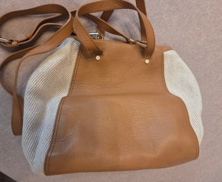 Bolso Gloria Ortiz Piel Marrón y Beige
