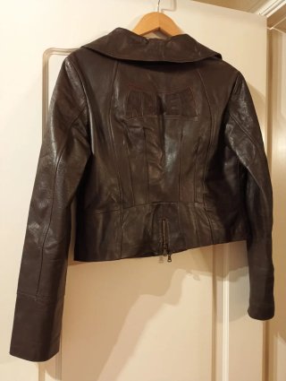 Chaqueta de cuero marrón Wanted Talla M