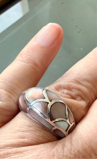 Anello vintage argento 925 madreperla