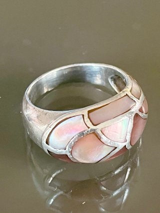 Anello vintage argento 925 madreperla