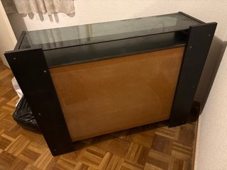 Mueble zapatero negro con espejo a juego