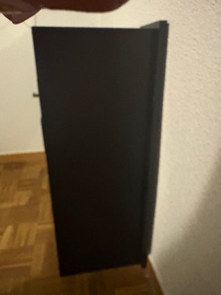 Mueble zapatero negro con espejo a juego