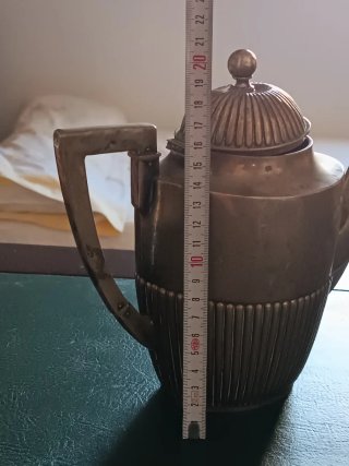 Antigua cafetera plata 925 con contrastes