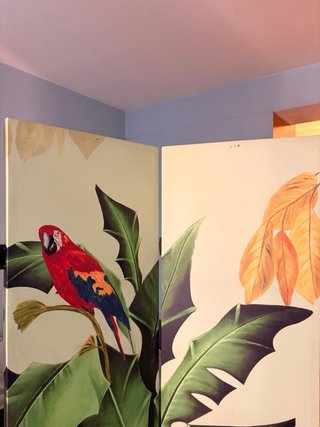 Biombo Decoración Tropical con Loros