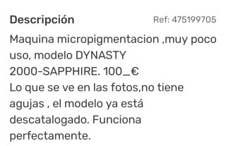 Máquina Micro Pigmentación Antigua