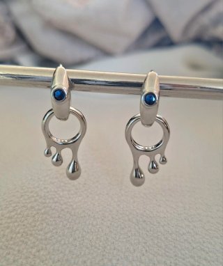 Pendientes Plata con gema Azul