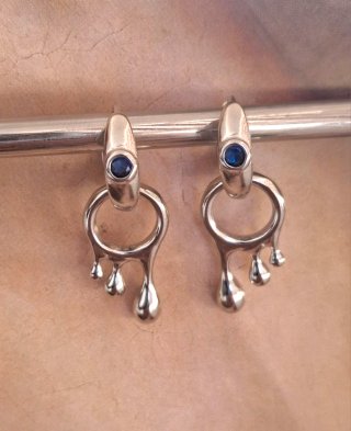 Pendientes Plata con gema Azul
