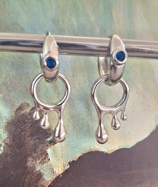 Pendientes Plata con gema Azul