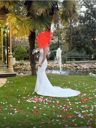 Vestido de novia Talla 36/S de encaje, blanco