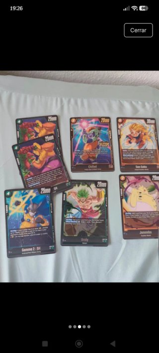 Lote Cartas Dragon Ball Fusion World