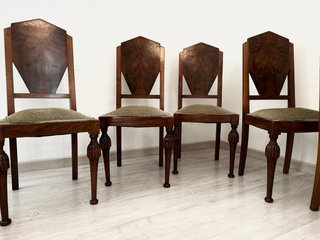 6 Sillas vintage Art Déco (Años 30). Raíz de Nogal