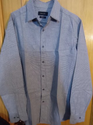 Camisa Massimo Dutti cuadros azul y blanco Talla L