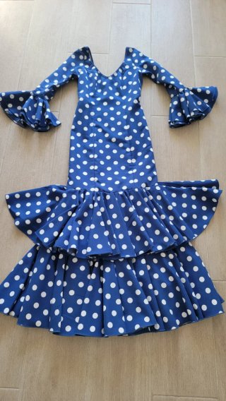 Traje Flamenca Azul Lunares