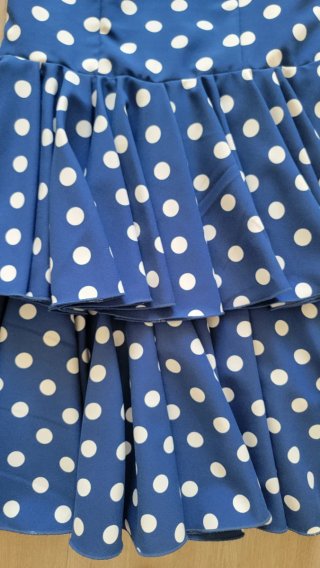 Traje Flamenca Azul Lunares