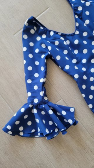 Traje Flamenca Azul Lunares