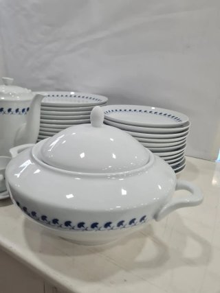 Vajilla Maison de Limoges Porcelana Azul y Blanca