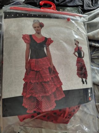 Vestido Gitana Negro y Rojo Talla M