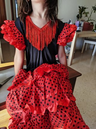 Vestido Gitana Negro y Rojo Talla M