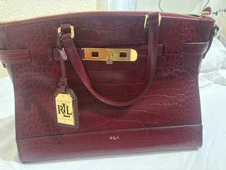 Bolso Lauren Ralph Lauren Piel Cocodrilo Morado