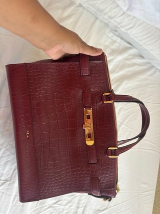 Bolso Lauren Ralph Lauren Piel Cocodrilo Morado