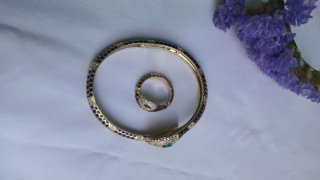 Juego de Joyería Jaguar y Serpiente dorada. Nueva