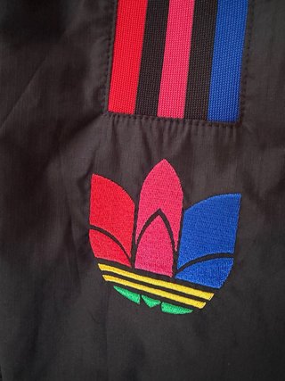 Chaqueta Cortavientos Adidas Negra Multicolor
