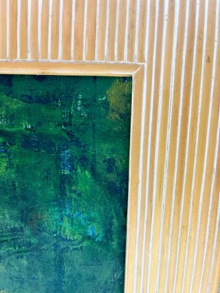 Marcos con arte original en verde monotipo pintura