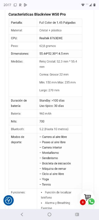 Smartwatch Blackview W50Pro