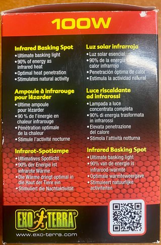 Lampada Exo-Terra 100W Infrared Basking Spot