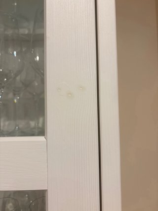 Vetrina in vetro e legno bianco