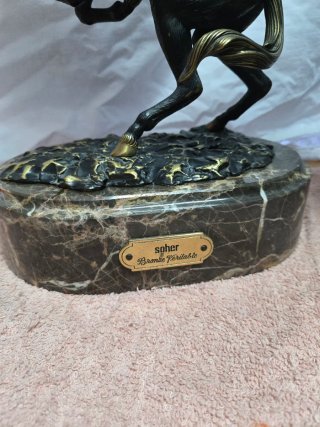 Figura Bronce Soher Jinete 15K Antigua grande